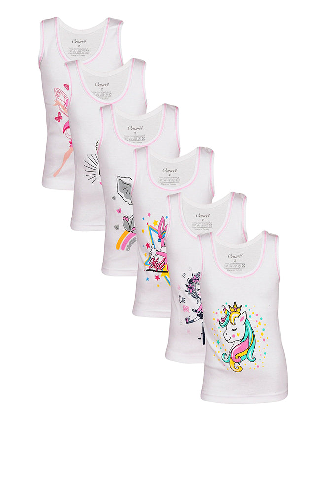 Φανέλα για Κορίτσια με Τιράντα (6 τεμαχιων)